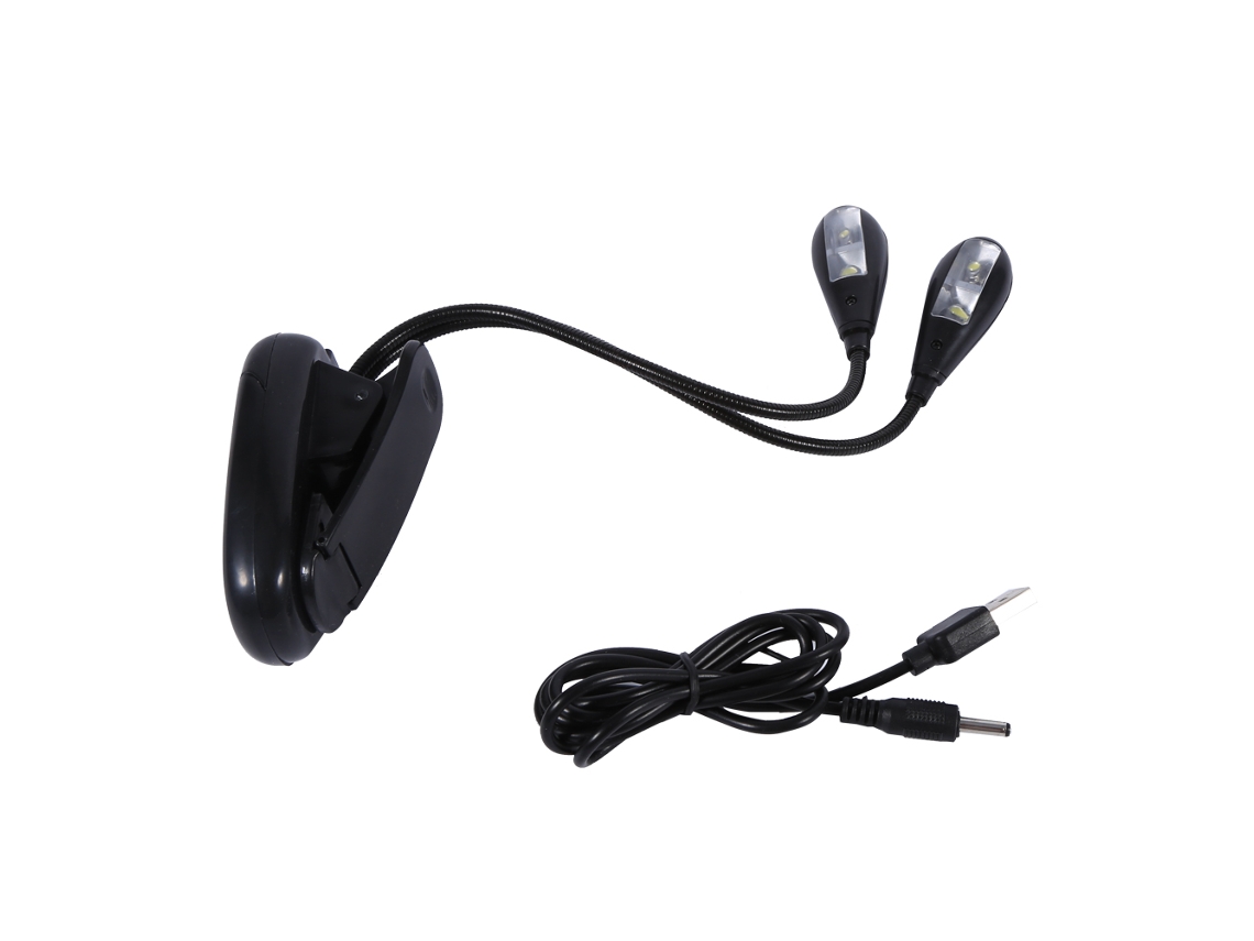 2026-lámpara Led Flex 2 Brazos Clip Para Lectura Y Tablet Con 4 Luces