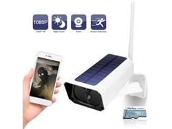Cámara De Vigilancia Solar Para Interiores Y Exteriores Dc08 (wifi) Con Monitor Inalámbrico 1080p, Resistente Al Agua Ip65, Con Tarjeta Sd De 64 Gb