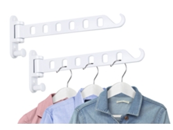 Gancho De Vestidor Plegable, Colgador Resistente, Plegable Con Rotación De 180°, Aluminio Sólido (paquete De 2, Blanco)