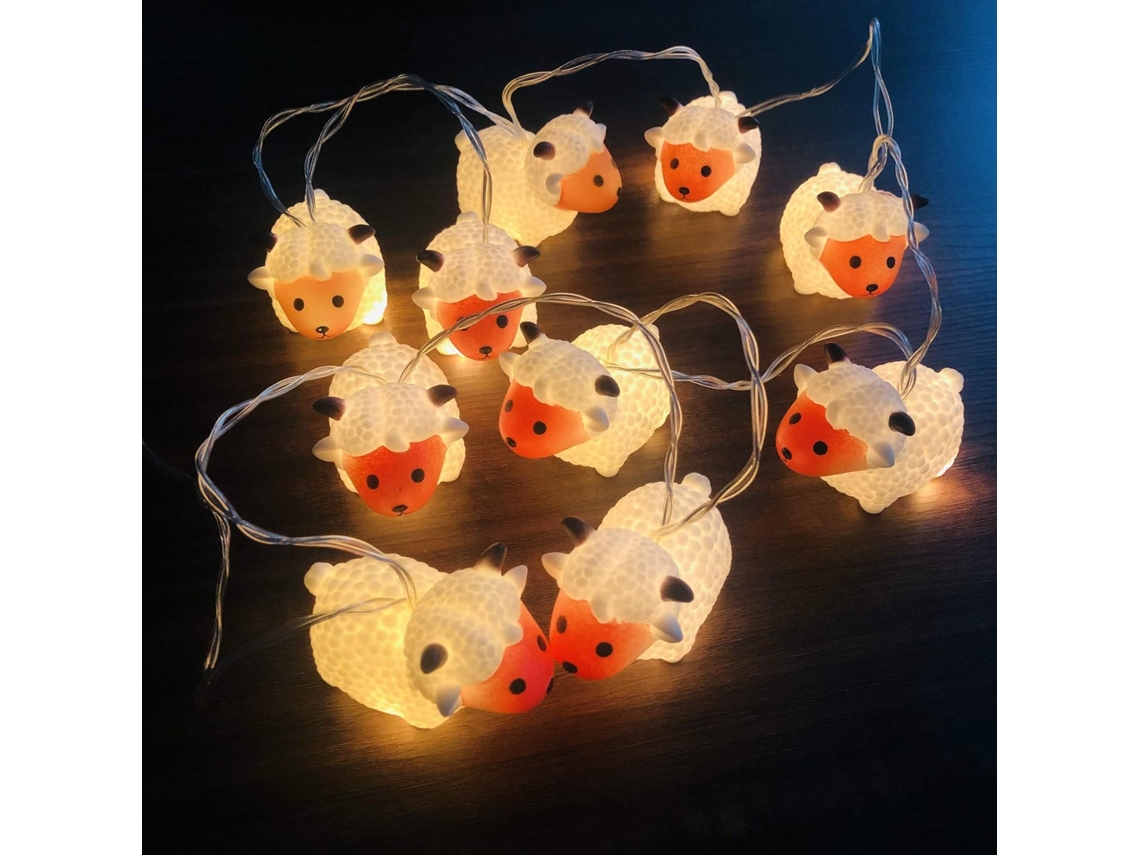 1 pieza de cadena de luces con forma de oveja, 10 LED ZMDECQNA