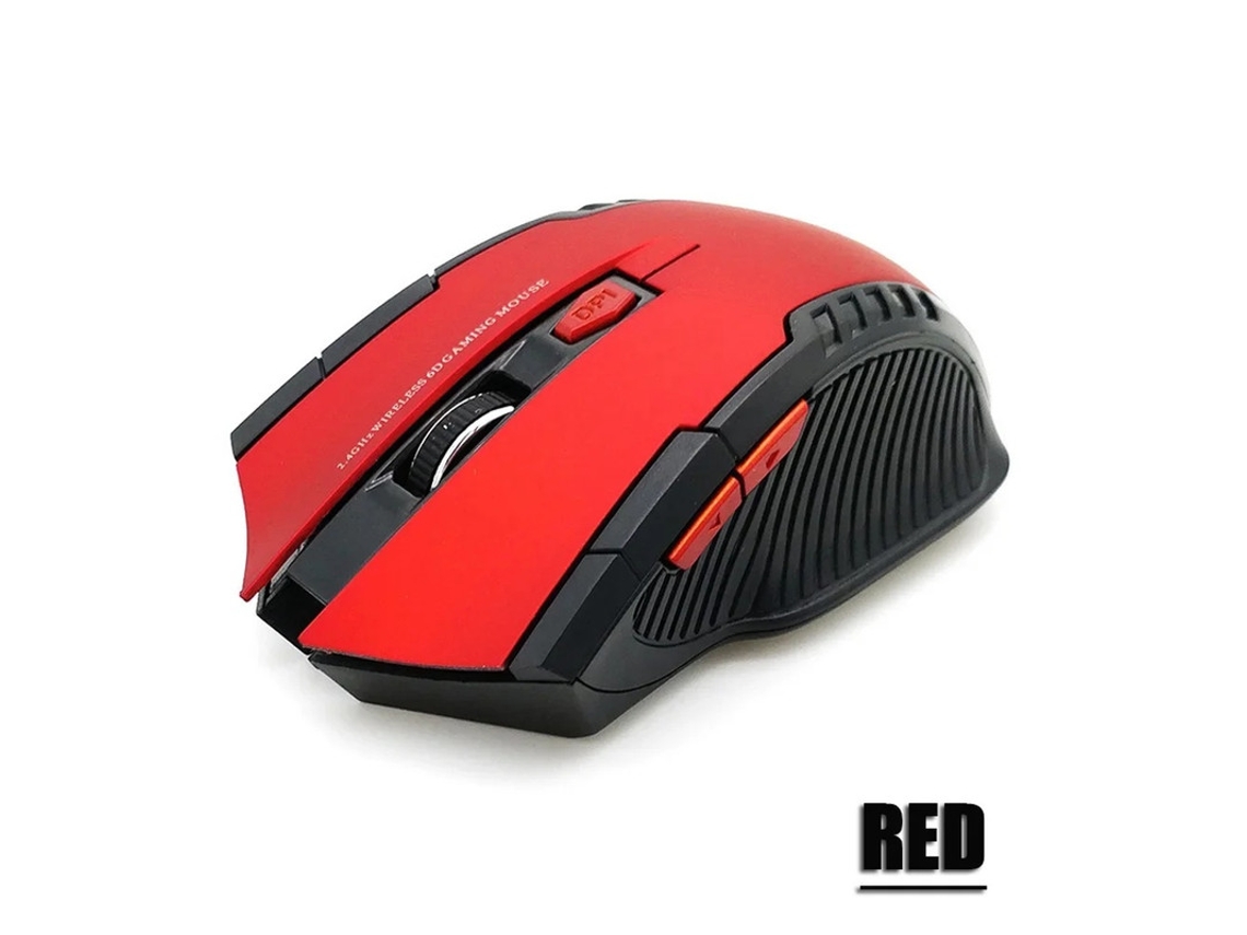 YIZHOOD 2,4 GHz receptor USB inalámbrico ratón para juegos 2000DPI para Overwatch Cs go Dota 2 LOL Fortnite ordenador portátil Pc Gamer rojo