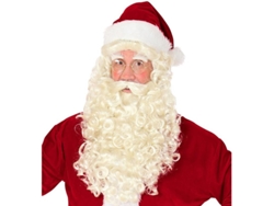 Peluca de Papá Noel o Peluca de San Nicolás con Barba, Bigote y Cejas.