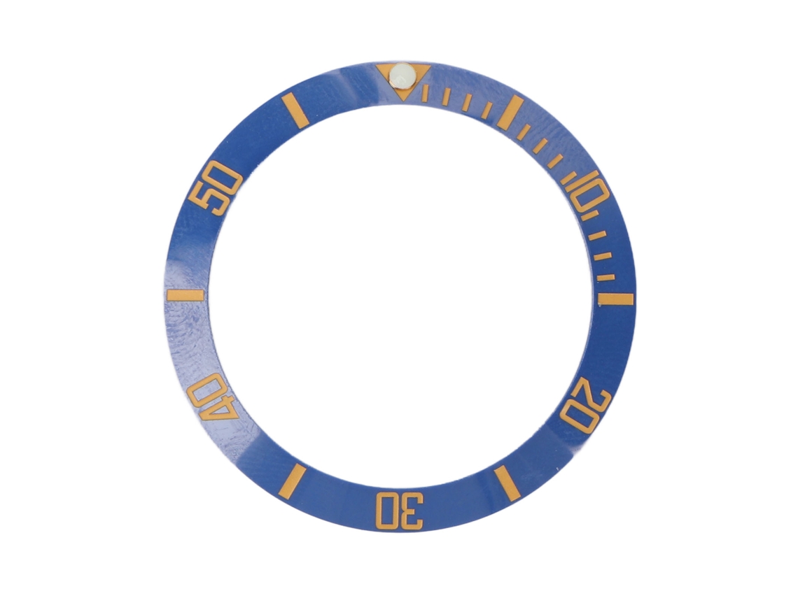 Bisel De Cerámica Para Reloj, Círculo Azul Con Letras Doradas, Para Repuesto.