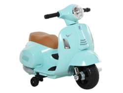 Motocicleta Vespa Infantil Con Faro, Claxon, 4 Ruedas, Eléctrica, Verde.