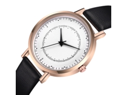 Reloj De Pulsera Casual De Moda Redondo Cuarzo Con Correa De Pu (negro Oro Rosa Blanco)