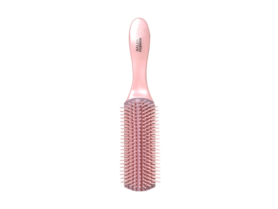 (rosa) Peine Danman Con 9 Filas De Dientes Para Alisar, Alisar, Rizar Y Mojar El Cabello.