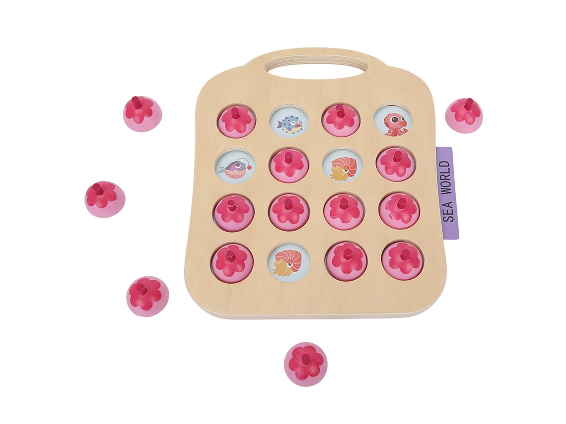 -juego De Memoria De Madera Para Niños, Rompecabezas Interactivo Educativo Entre Padres E Hijos, Ajedrez De Memoria (rosa)
