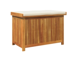 Caja de cojines para exterior, madera maciza de acacia, EXCLUSIVA DE LA CASA