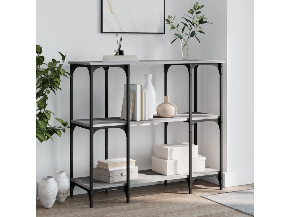 Mesa Consola | Mesa De Entrada | Mesa De Apoyo Madera De Ingeniería Gris Sonoma 102x35x90 Cm