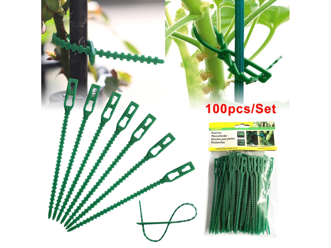 100 Unidades De Ataduras Flexibles Y Ajustables Para Sujetar Plantas De Jardín, Rosales Y Arbustos.