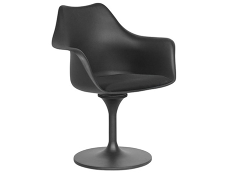 Silla de Comedor con Brazos Silla Giratoria Tulipan Negra 60x70x84cm TULIP STYLE