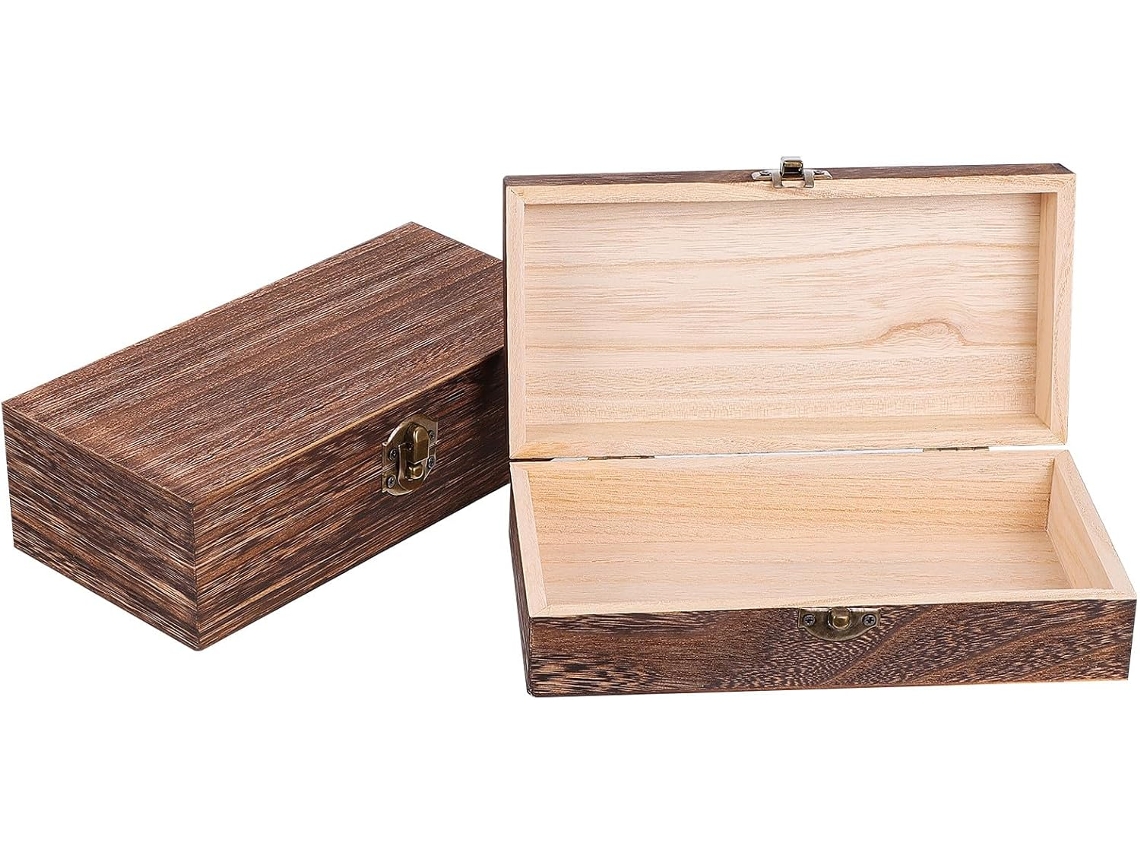 Juego Rectangular Madera Oscura Estilo Vintage Multifuncional Espacio Joyas Recuerdos Almacenamiento Práctica