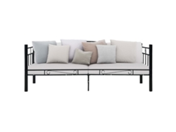 Cama Individualcama Para Adultosestructura De Sofá Cama Sin Colchón Metal Negro 90x200 Cm Wsd92211