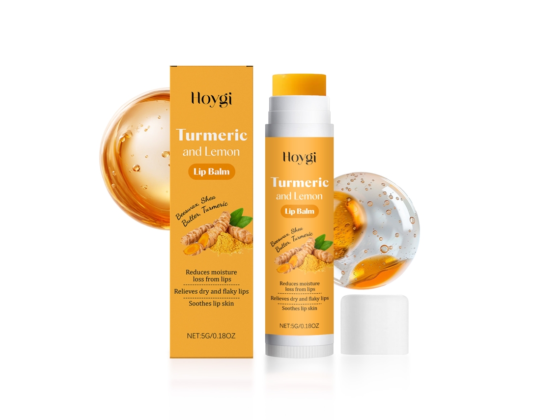 Bálsamo labial nutritivo e iluminador con cúrcuma