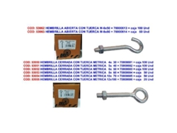 Hembrilla abierta con tuerca m-8x60   70000614 (caja 50 unidades)