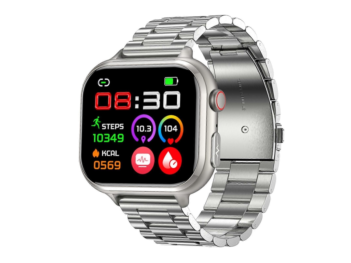 Reloj inteligente Tk17 de 1,91 pulgadas con correa de acero y pantalla horizontal. Compatible con ECG y electrocardiograma. Ly Ebike.