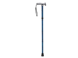 Bastón plegable de aluminio con altura ajustable y cómodo mango de gel, azul craquelado.