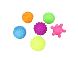6pcs Juego De Pelotas Texturizadas Para Bebé Pelotas Sensoriales Suaves Elásticas Multicolor Juguete De Sensación Para El Hogar