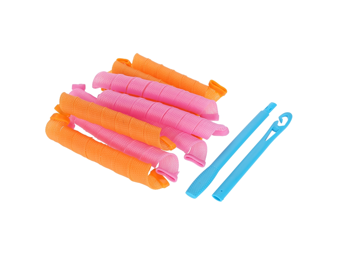12pcs/ Sacola Curlers De Cabelo Mágico Em Plástico Gancho Manual Ferramentas De Estilo Diy Para Cabelo