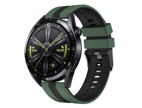 Correa de reloj inteligente para Huawei Watch GT 3 / GT 3 Pro Correa de reloj de silicona vertical de dos colores (verde oliva + negro)