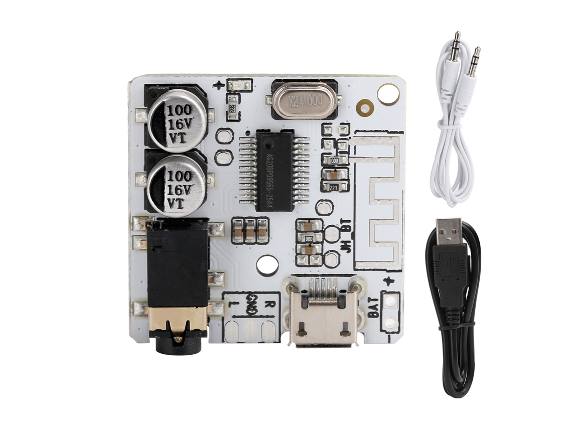 Placa Receptora De Áudio Bluetooth 5.0 Módulo Decodificador Estéreo Sem Fio Mp3 Lossless Branco