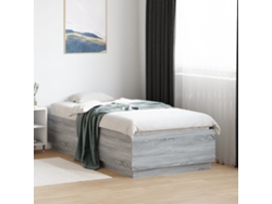 Estructura De Cama Madera De Ingeniería Gris Sonoma 75x190 Cm