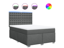 Maison Exclusive - Cama Box Spring Con Colchón Tela Gris Oscuro 140x200 Cm