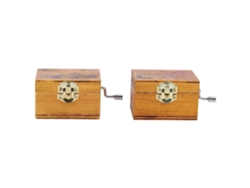 Juego De 2 Cajas De Música De Madera Con Manivela Y Melodías - Regalo De Cumpleaños, Decoración Navideña Para El Hogar