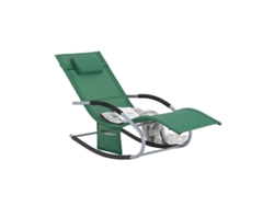 SOBUY OGS28-WD Tumbona Mecedora Con Almohada Y Bolsillo Color Verde Oscuro