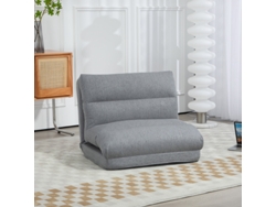 Silla de suelo plegable, respaldo ajustable en 6 posiciones, cojín grueso, 70 x 41 x 56 cm, gris. Tienda BAGOLY