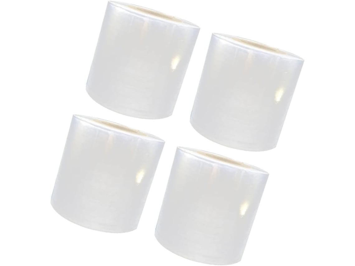 Film Estirable De Pe Transparente Y Ecológico De 5 Cm X 140 M, 4 Rollos, Resistente Al Desgaste Para Embalaje.