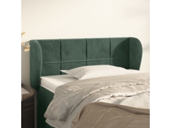 Cabecero De Terciopelo Verde Oscuro 93x23x78/88 Cm