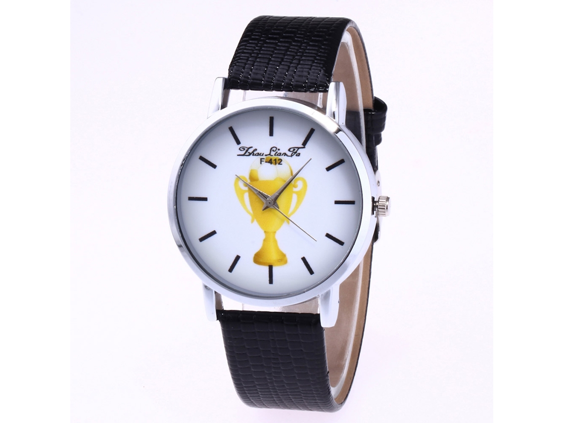Reloj Analógico De Cuarzo Para Hombre Con Correa De Cuero Pu Pulsera Negra