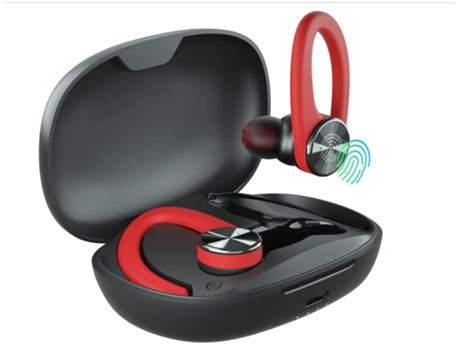 Auriculares Bluetooth True Wireless Enkers Earbuds s para Entrenamiento Entrenamiento iOS Android-Rojo