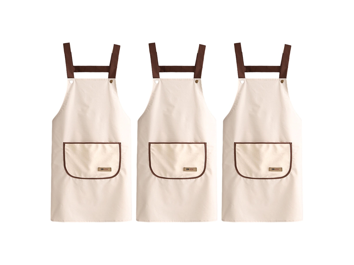 3 Piezas De Mono Pvc Antiadherente Y Resistente Al Desgaste, Cintura Impermeable Y A Prueba De Aceite, Delantal Cocina Hogar Cocinar Adulto