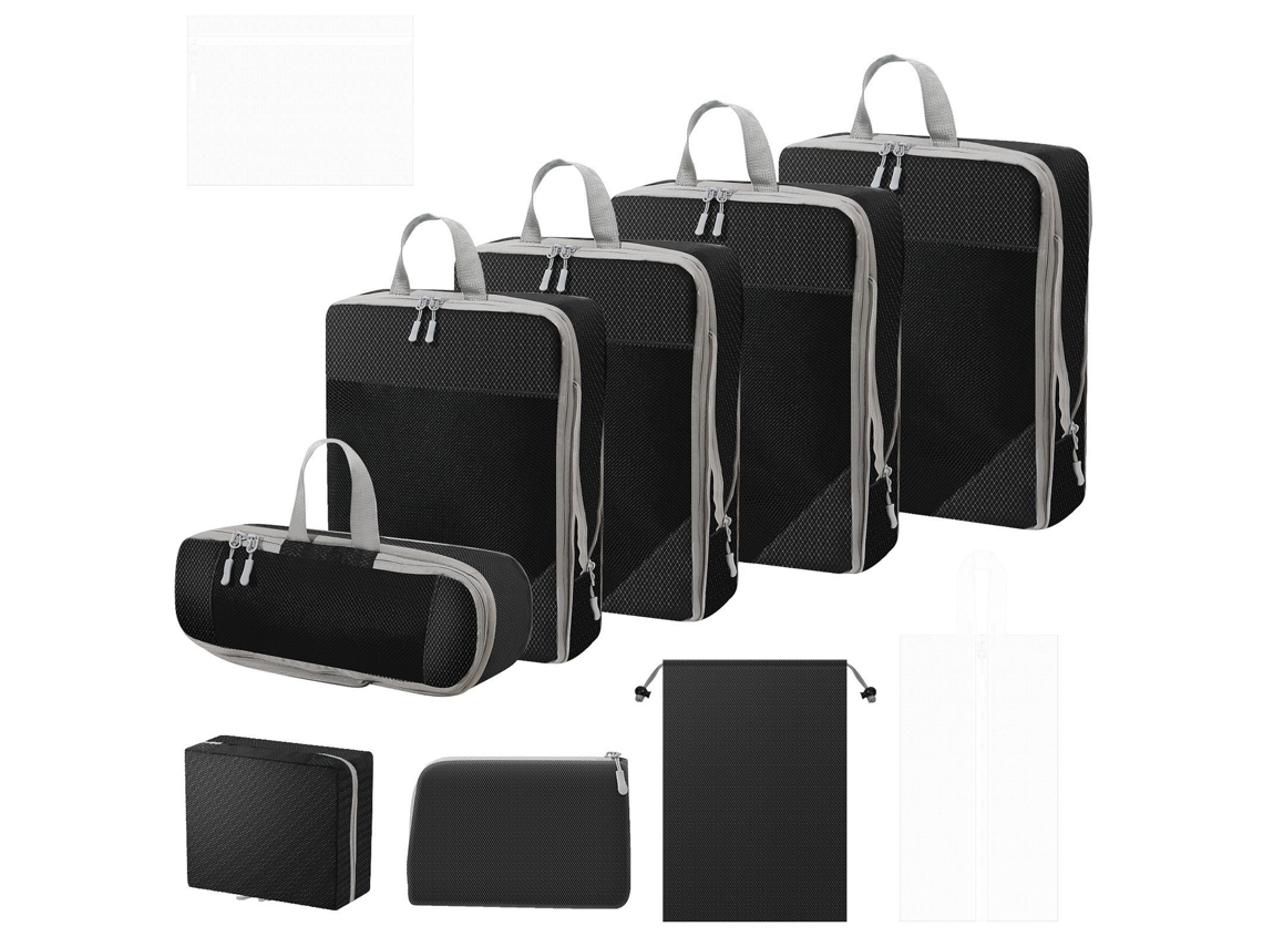 Juego De Organización Para Clasificar Ropa De 8 Piezas, Cubos De Embalaje Para Viajes Que Ahorran Espacio CHRUI Black