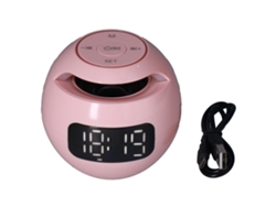 Reloj Despertador Bluetooth 5.0 Con Altavoz Multifuncional, Portátil, Con Forma De Bola, Recargable, Para Dormitorio/oficina, Rosa G90s