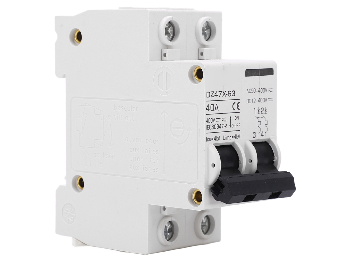2026-interruptor De Circuito Miniatura 2p Din Rail Para Sistema Solar Pv Dc12-400v Ac90-400v 40a