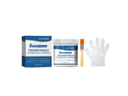 Adhesivo transparente, impermeable, duradero y fácil de usar.