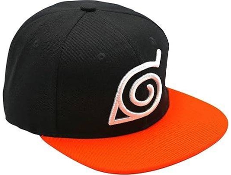 Gorra ABYSTYLE Snapback Naruto Shippuden negra y naranja