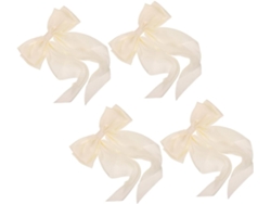 Conjunto De 4 Presilhas De Cabelo Com Laços De Tecido E Fitas.