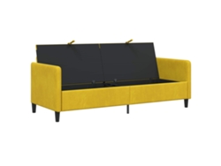 Sofá Con Almacenamiento Amarillo 192 X 78 X 87 Cm Poliéster