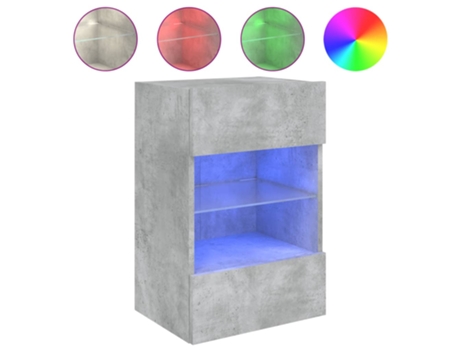 Mueble de TV de pared con luces LED gris hormigón VIDAXL (40 x 30 x 60.5 cm)