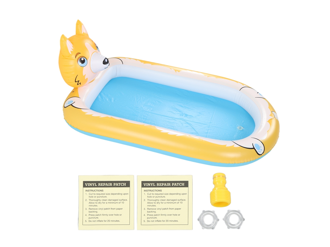 Piscina hinchable de PVC para niños con aspersor para jugar al aire libre.