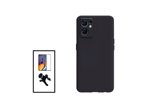 Kit De Película De Vidrio Templado De Cubierta Completa 5D Soporte Magnético De Coche Reforzado Con Silicona Líquida Para OPPO RENO7 5G - Negro PHO...