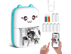 Impresora Térmica Portátil de Bolsillo con 7 Rollos de Papel, Impresora Fotográfica para iOS Android SIURN