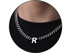 2026-collar De Cadena Cuban Link Con Letra Inicial A-z Acero Inoxidable 6.5mm 18+2 Pulgadas Regalo De Joyería Para Hombres Mujeres Niños