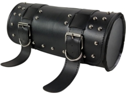 Bolsa de herramientas impermeable de piel sintética, ideal para motocicletas cruiser, color negro. Práctico espacio de almacenamiento para accesorios y herramientas.