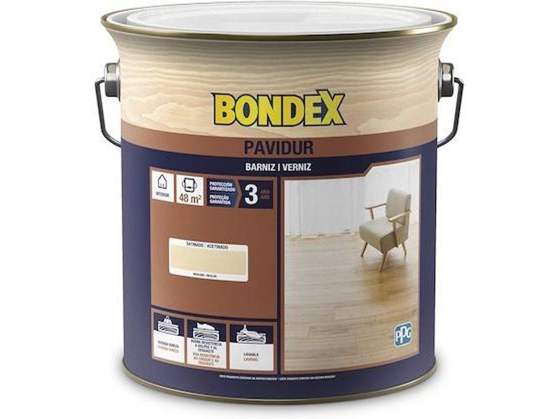 Barniz de Base Acuosa BONDEX Pavidur Satinado (Incoloro - 4 L)