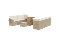 Maison Exclusive - Conjunto De Sofás De Jardín Con Cojín 12 Pcs Beige Y Crema